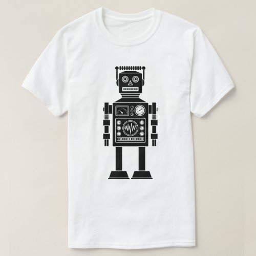 Robot 27062006 _ Black and White T_Shirt