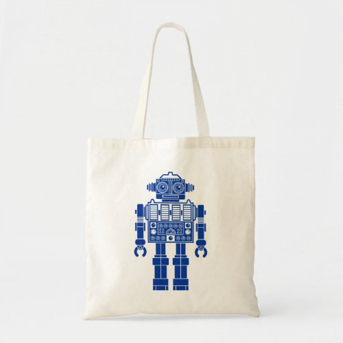 Robot 27062008 _ Navy Blue and White Tote Bag