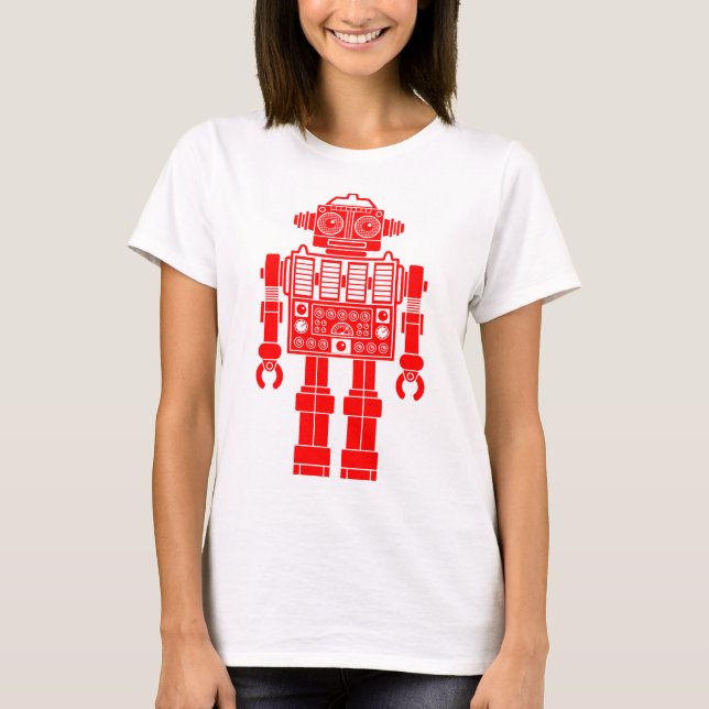 Robot 270620/08 - Red and White T-Shirt (Front)