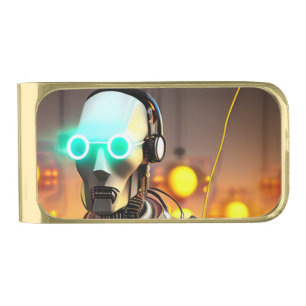 Robot 2 gold money clip