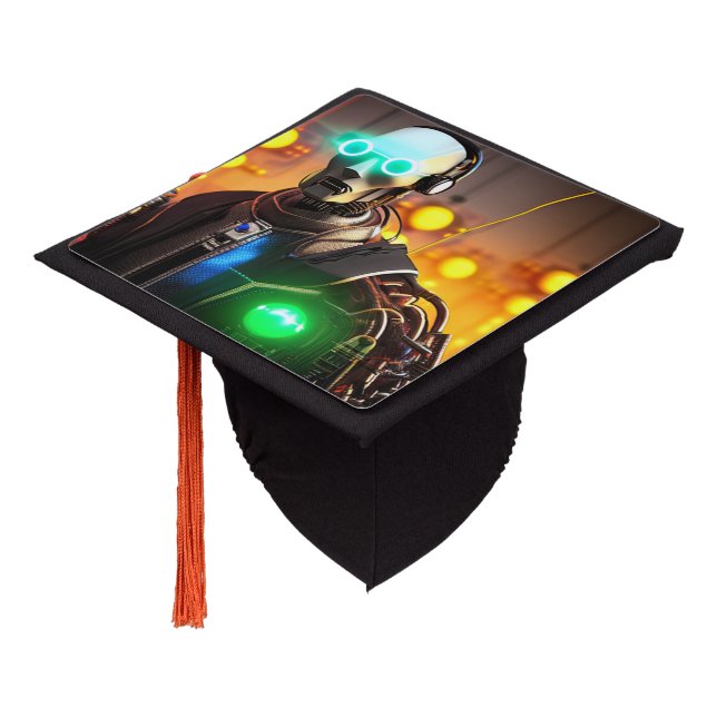 Robot 2 graduation cap (Angled)