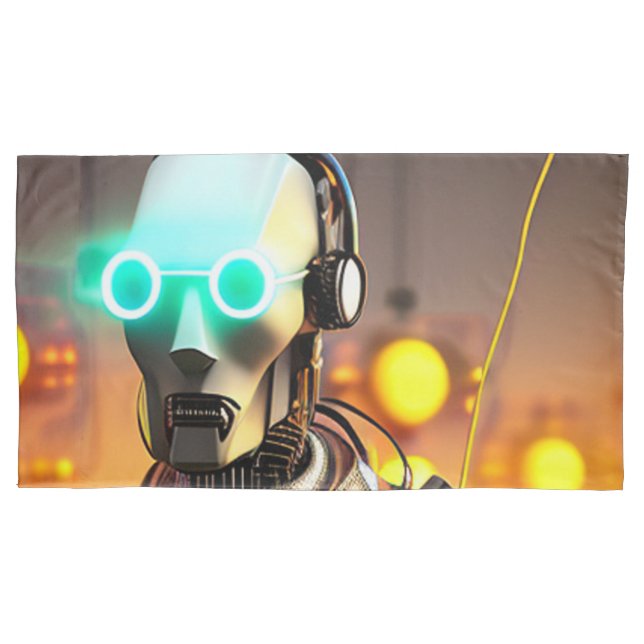 Robot 2 gray king pillowcase (Front)