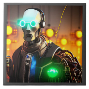 Robot 2 large ceramic tile