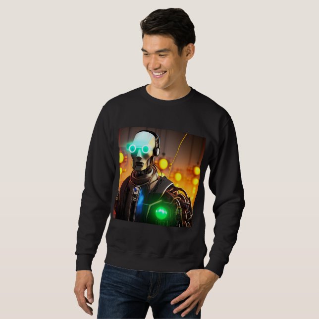  Robot 2 men black sweatshirt (Front Full)