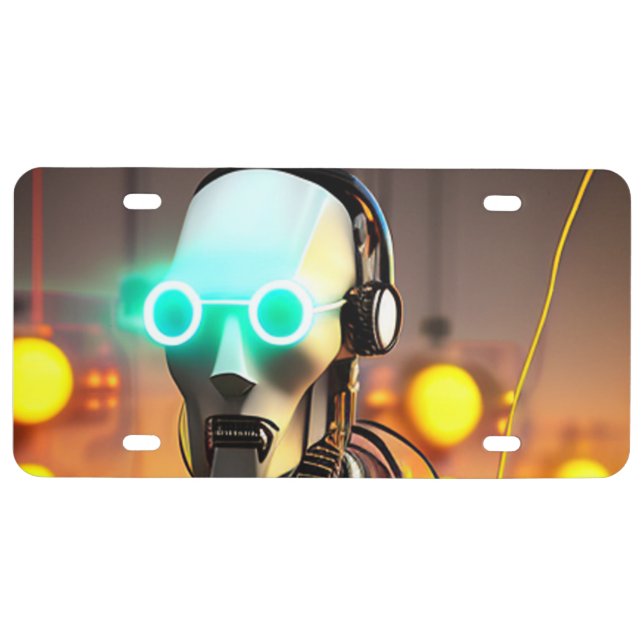Robot 2 plastic car license plate (Front)