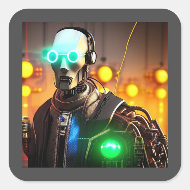 Robot 2 square stickers (Front)