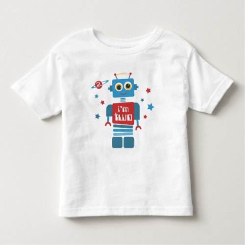 Robot 2nd Birthday Toddler T_shirt