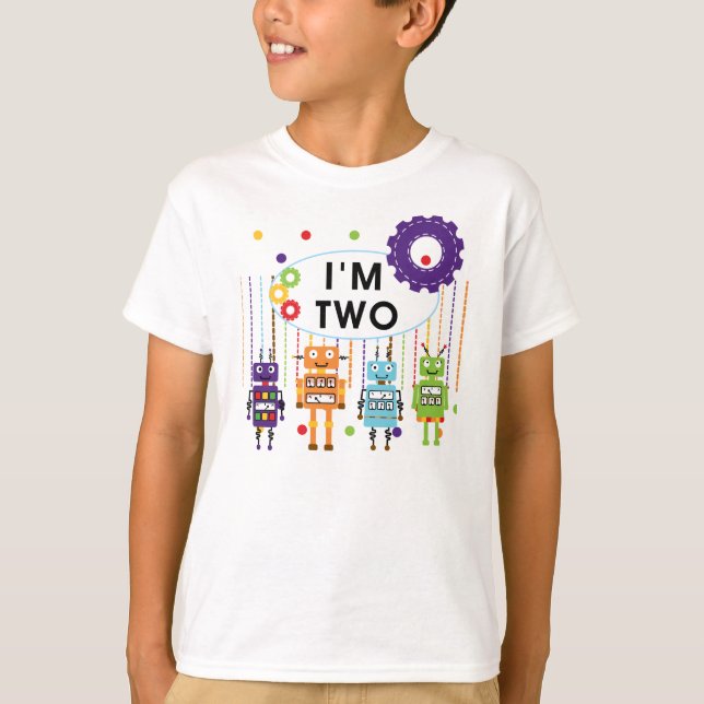 Robot 2nd Birthday tshirts and Gifts (Front)