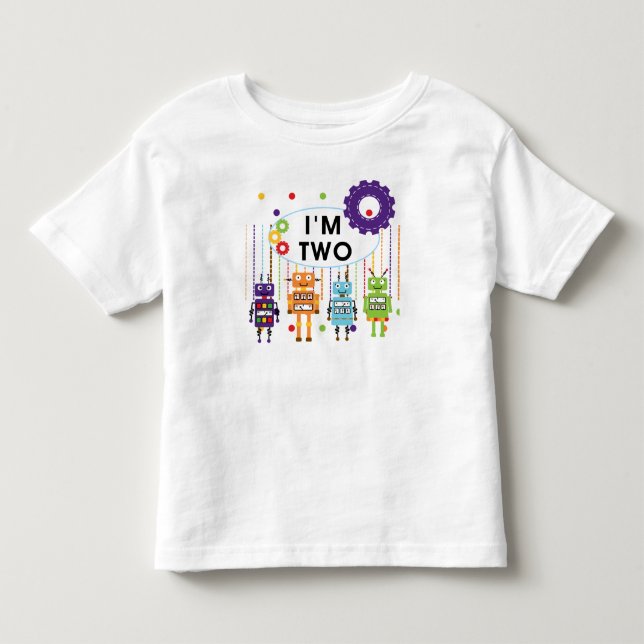 Robot 2nd Birthday tshirts and Gifts (Front)