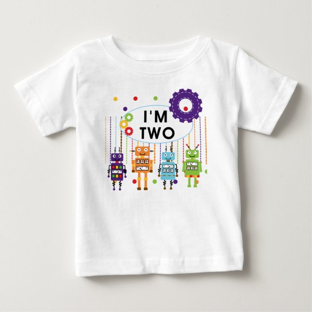 Robot 2nd Birthday tshirts and Gifts (Front)