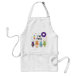 Robot 2nd Birthday tshirts and Gifts Adult Apron