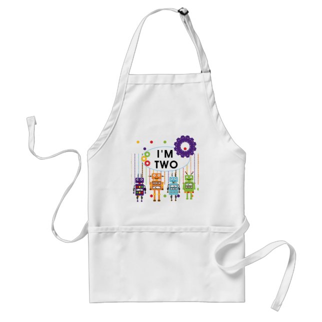 Robot 2nd Birthday tshirts and Gifts Adult Apron (Front)