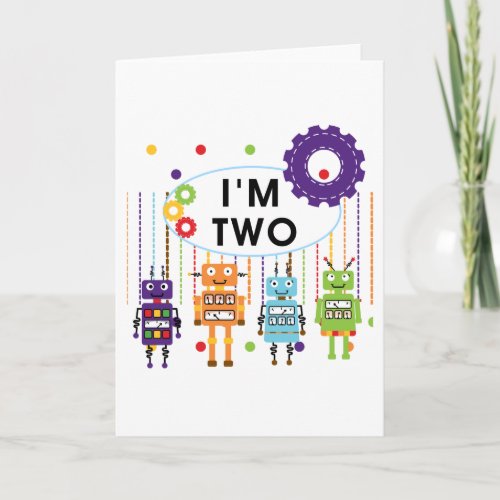 Robot 2nd Birthday tshirts and Gifts Card