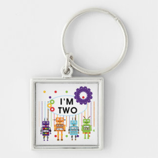 Robot 2nd Birthday tshirts and Gifts Keychain