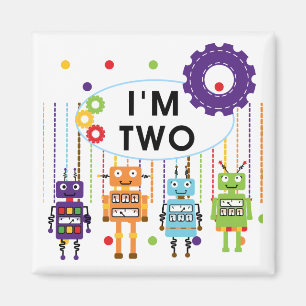 Robot 2nd Birthday tshirts and Gifts Magnet