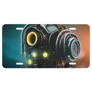 Robot 3 aluminum car license plate