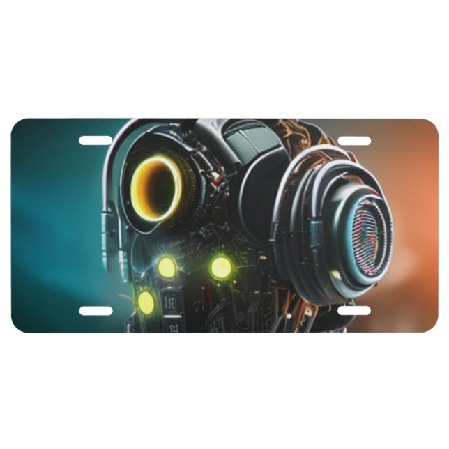 Robot 3 aluminum car license plate (Front)