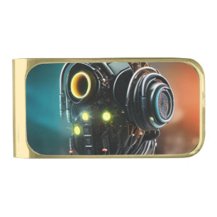 Robot 3 gold money clip