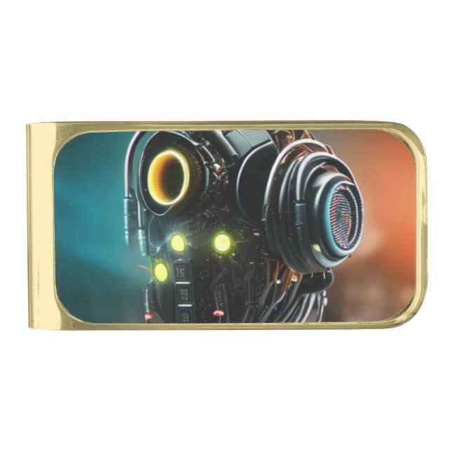Robot 3 gold money clip (Front)