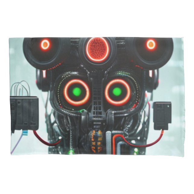Robot 3 gray standard pillowcase (Front)
