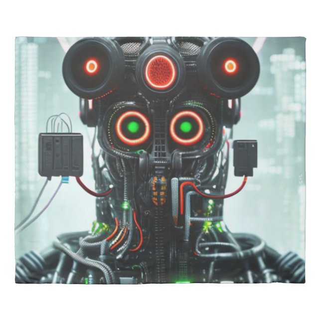 Robot 3 king duvet cover (Front)