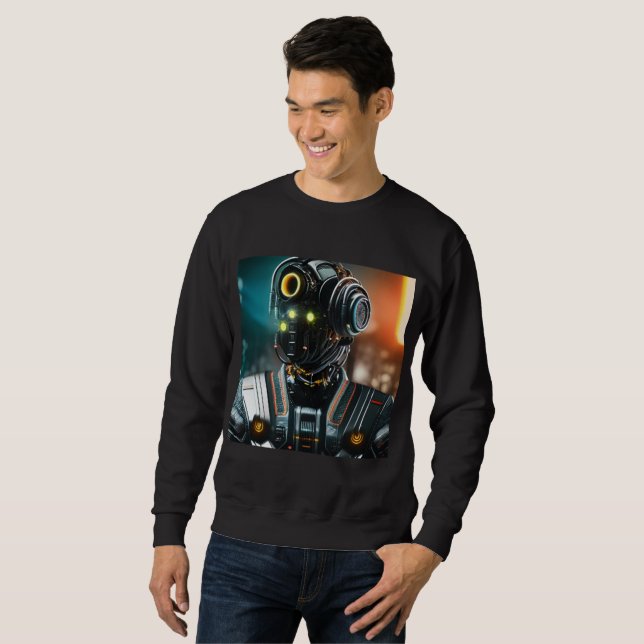  Robot 3 men black sweatshirt (Front Full)