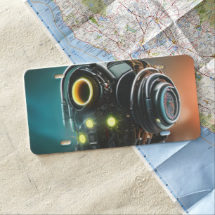 Robot 3 plastic car license plate