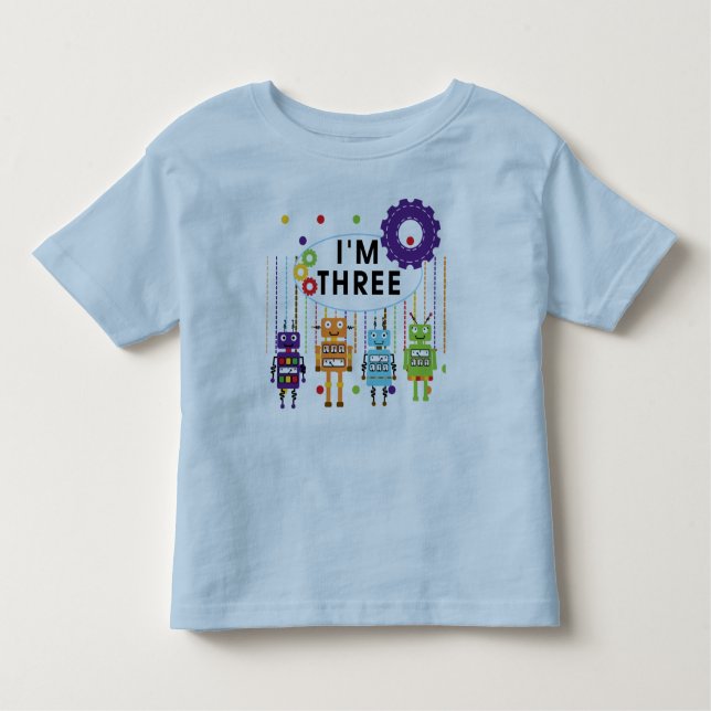 Robot 3rd Birthday T shirts and Gifts (Front)