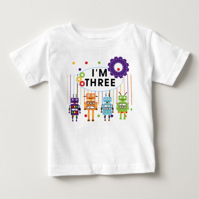 Robot 3rd Birthday T shirts and Gifts (Front)