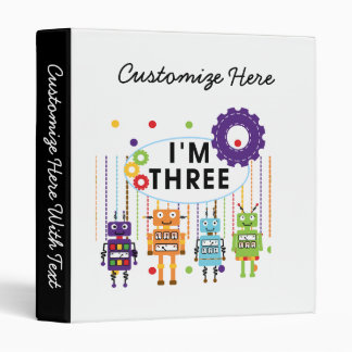 Robot 3rd Birthday T shirts and Gifts Binder