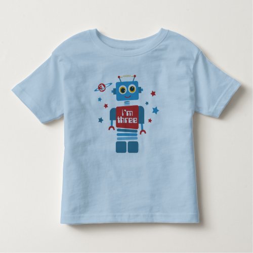Robot 3rd Birthday Toddler T_shirt