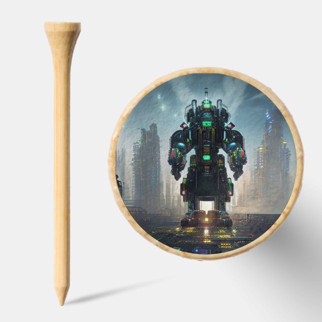 Robot 4 bamboo golf tee top (Combo)