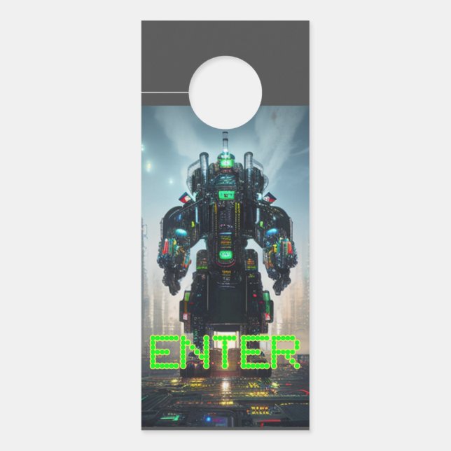 Robot 4 Enter Access Denied door hanger (Front)