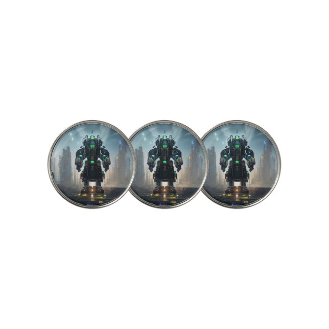 Robot 4 golf ball markers (3 Up)