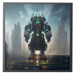 Robot 4 large ceramic tile