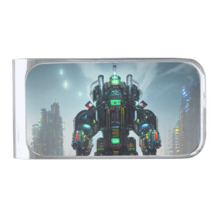 Robot 4 silver money clip