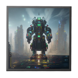 Robot 4 small ceramic tile