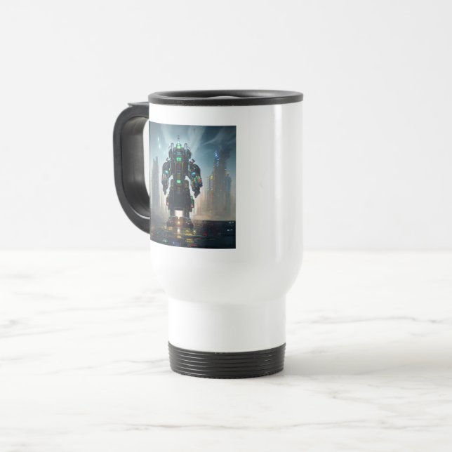 Robot 4 travel commuter mug (Front Left)