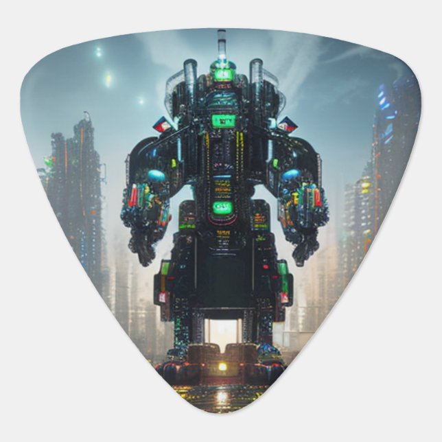 Robot 4 triangle guitar pick (Front)
