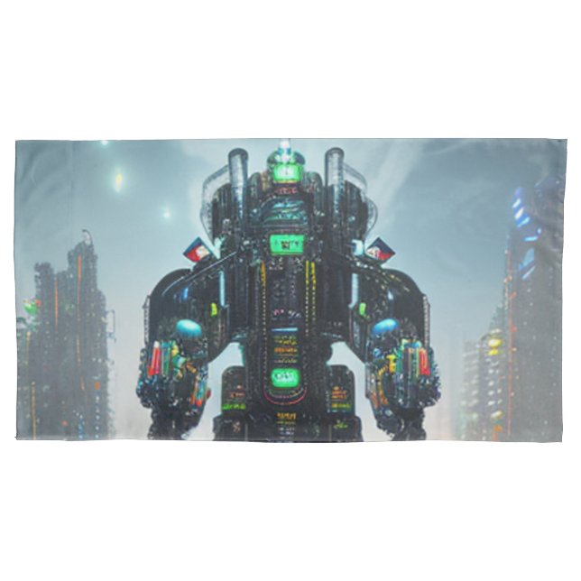 Robot 4 white king pillowcase (Front)