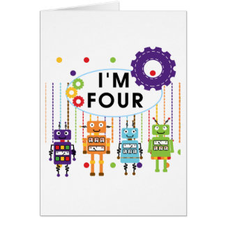 Robot 4th Birthday Tshirts and Gifts