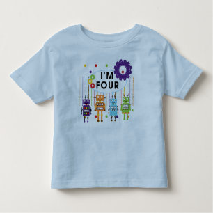 Robot 4th Birthday Tshirts and Gifts