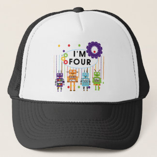 Robot 4th Birthday Tshirts and Gifts Trucker Hat