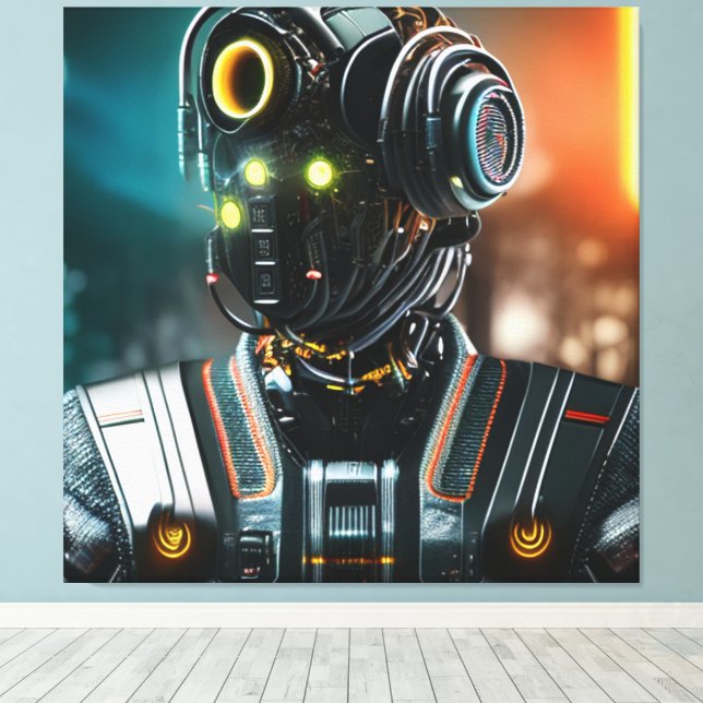 Robot 5 canvas print (Insitu(Wood Floor))