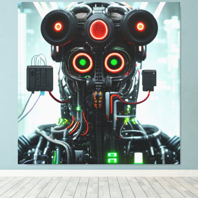 Robot 5 canvas print (Insitu(Wood Floor))