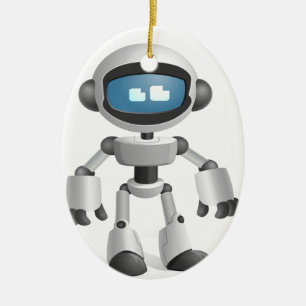 "Robot 5" Ceramic Ornament