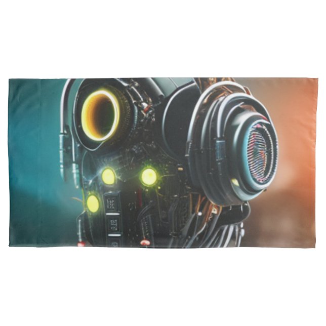 Robot 5 gray king pillowcase (Front)