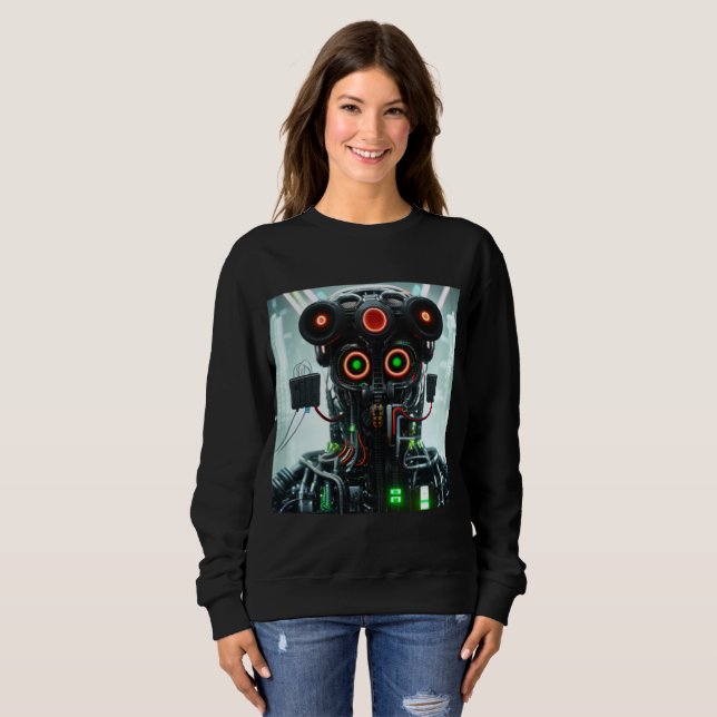  Robot 5 women black sweatshirt (Front Full)