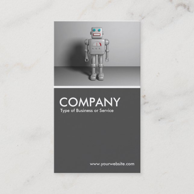 Robot - 70pc Gray Business Card (Front)