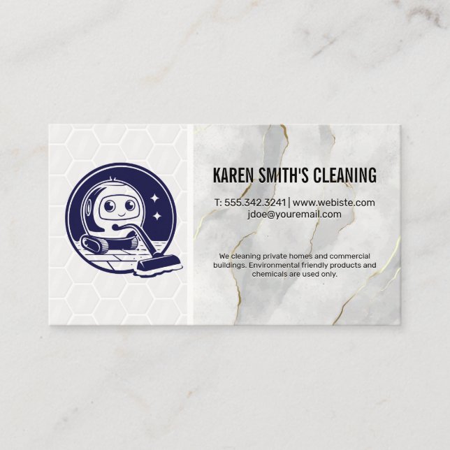 Robot Ai Cleaner | House Services | Maid Business Card (Front)